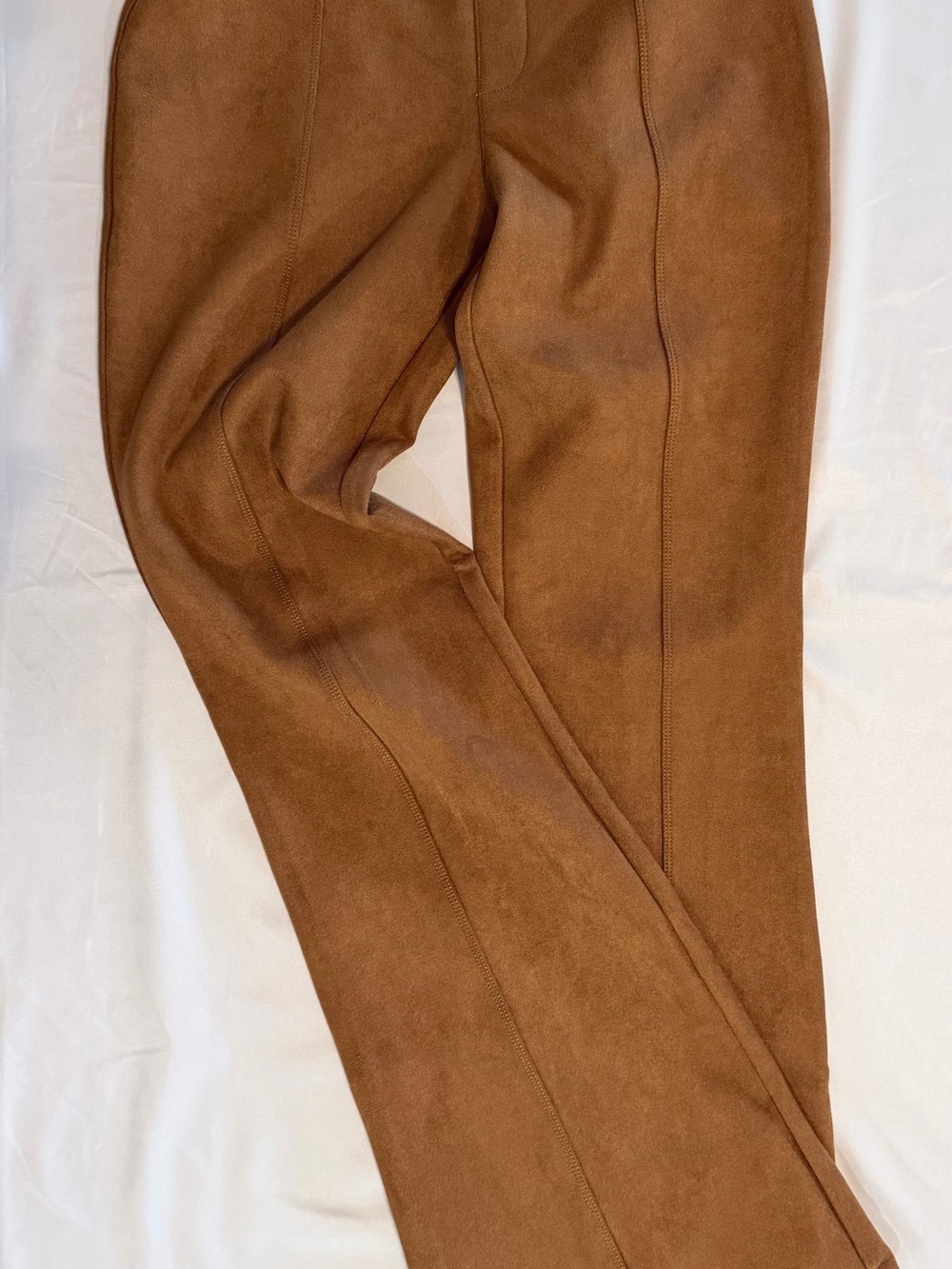 SPANX Women’s Petite PM Rusr Solid Dress Pants Flat Front NWT Suede Feel